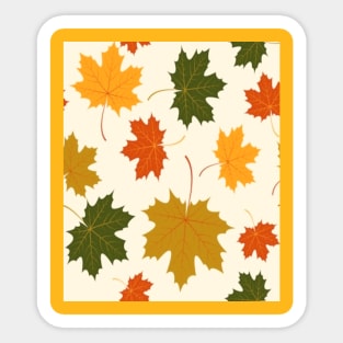 Cool Autumn fall golden leaves design Sticker